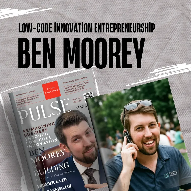 Ben Moorey, Founder & CEO of Businessing.lol, featured in The Pulse Magazine May 2026